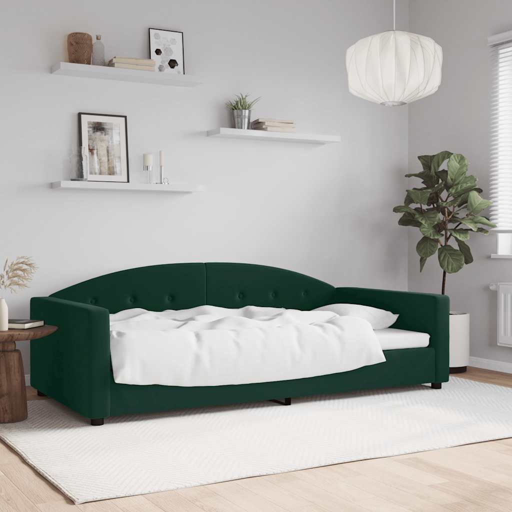 Letto da Giorno Verde Scuro 100x200 cm in Velluto | homemem39