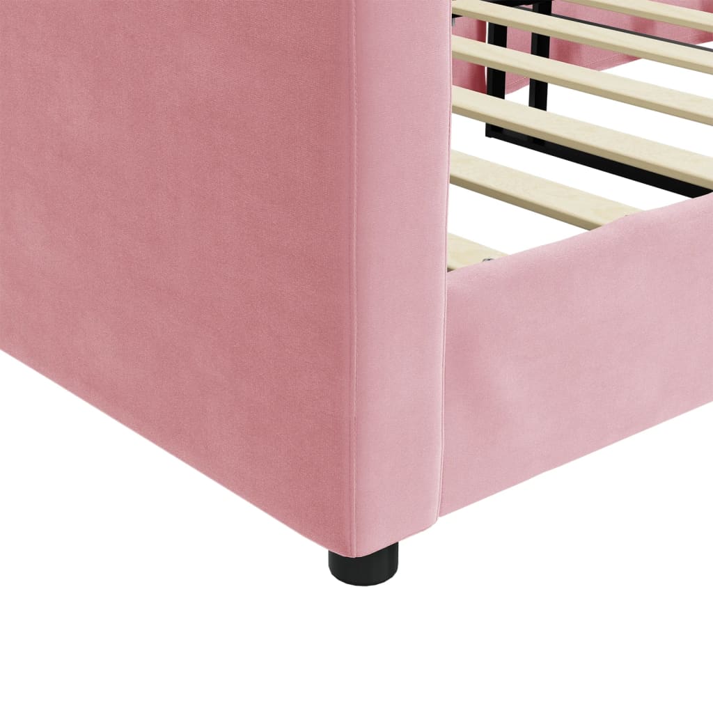 Letto da Giorno Rosa 100x200 cm in Velluto | homemem39