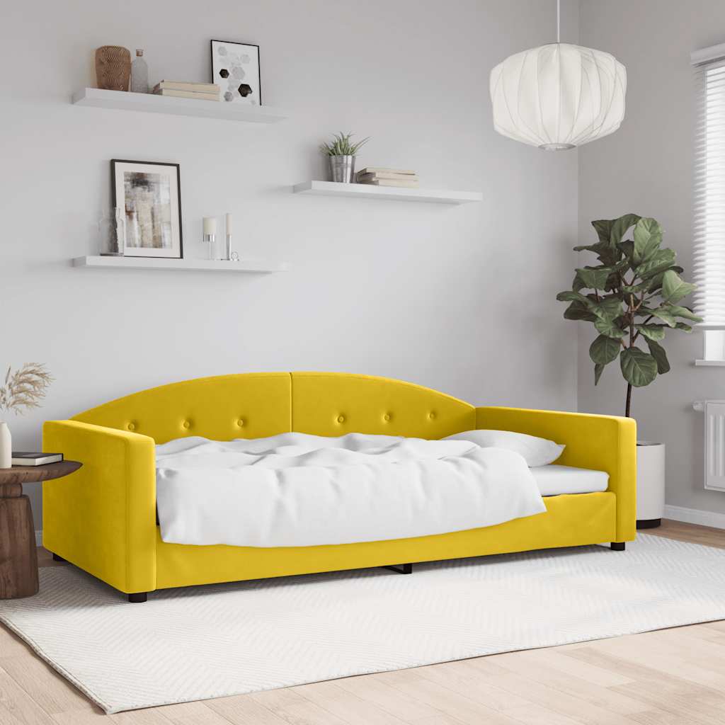 Letto da Giorno Giallo 100x200 cm in Velluto | homemem39
