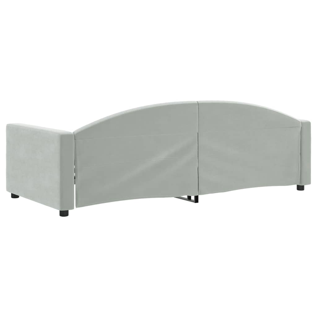 Letto da Giorno Grigio Chiaro 90x190 cm in Velluto - homemem39
