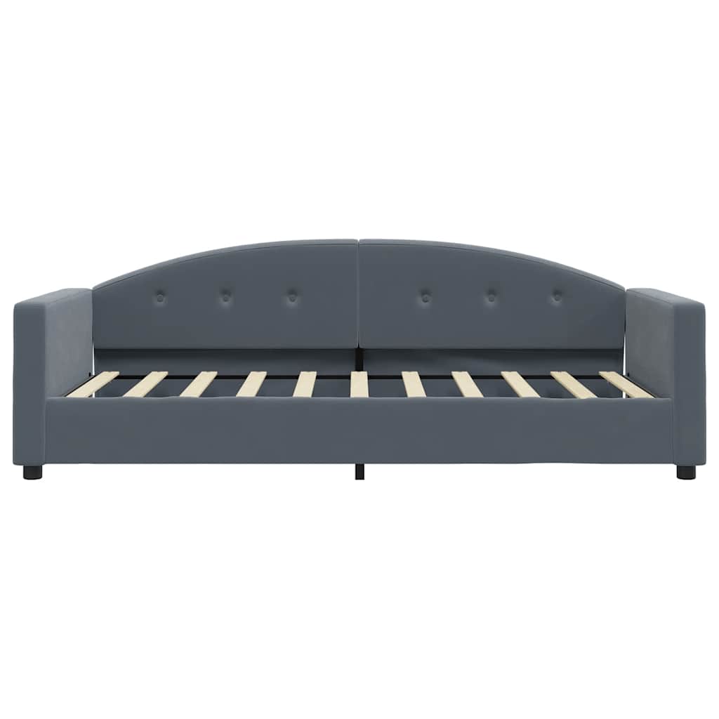 Letto da Giorno Grigio Scuro 90x190 cm in Velluto