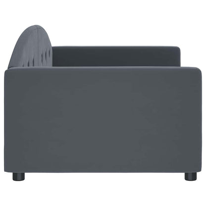 Letto da Giorno Grigio Scuro 90x190 cm in Velluto