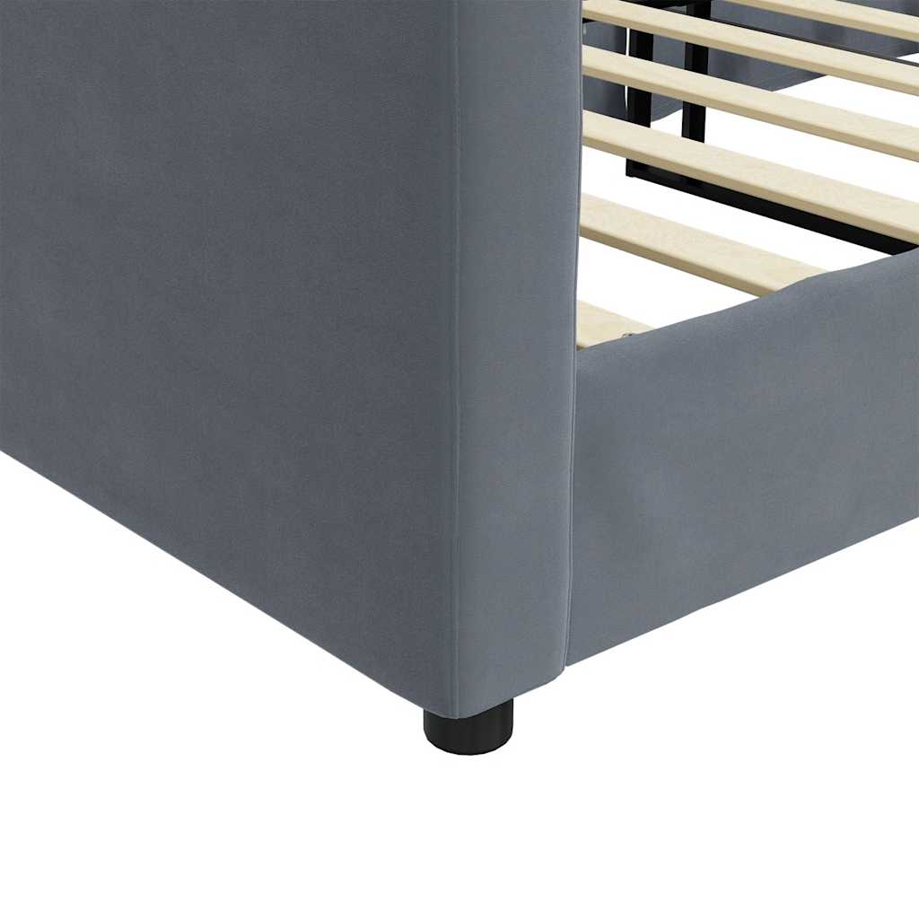 Letto da Giorno Grigio Scuro 90x190 cm in Velluto