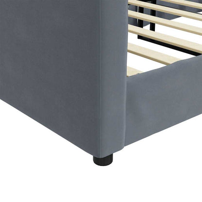 Letto da Giorno Grigio Scuro 90x190 cm in Velluto