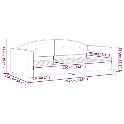 Letto da Giorno Grigio Scuro 90x190 cm in Velluto
