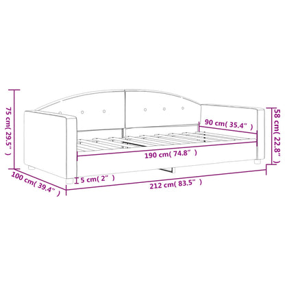 Letto da Giorno Nero 90x190 cm in Velluto