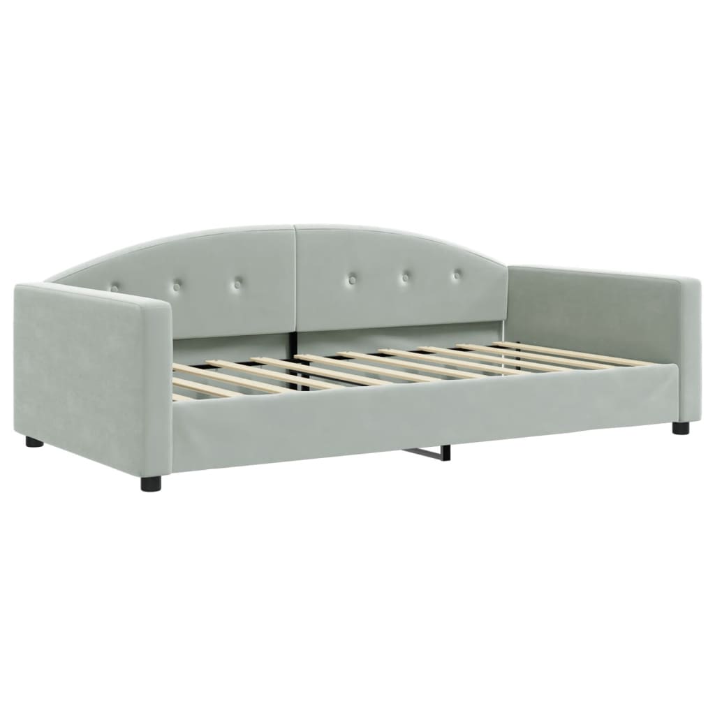 Letto da Giorno Grigio Chiaro 100x190 cm in Velluto | homemem39