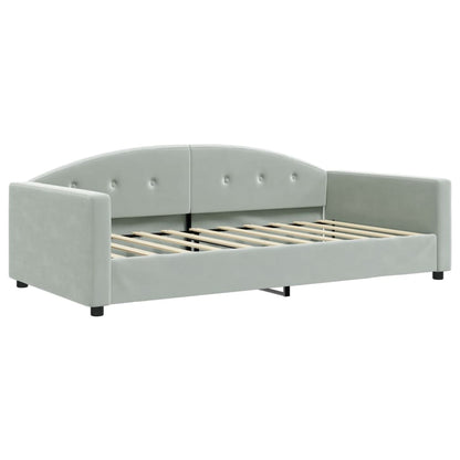 Letto da Giorno Grigio Chiaro 100x190 cm in Velluto | homemem39