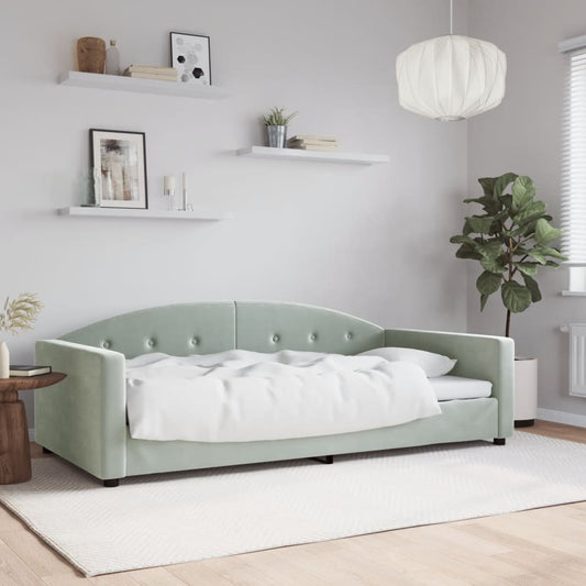 Letto da Giorno Grigio Chiaro 100x190 cm in Velluto | homemem39