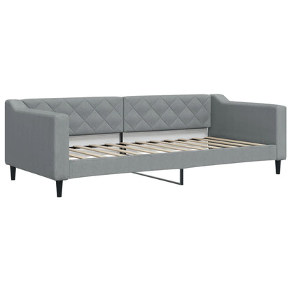 Letto da Giorno Grigio Chiaro 90x200 cm in Tessuto