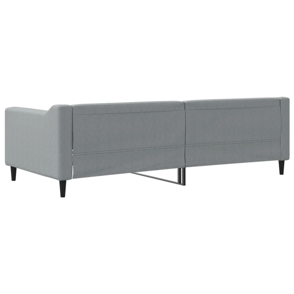 Letto da Giorno Grigio Chiaro 90x200 cm in Tessuto