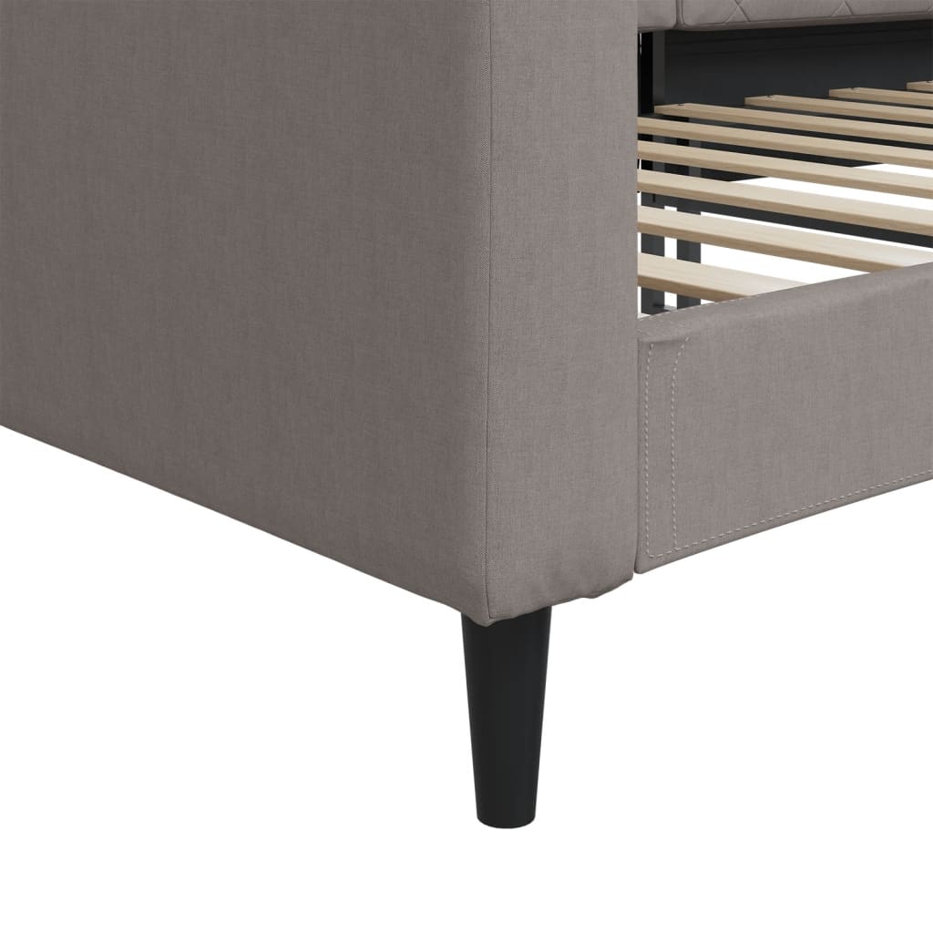 Letto da Giorno Tortora 90x200 cm in Tessuto - homemem39