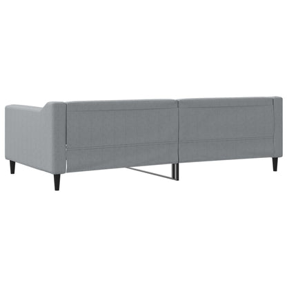 Letto da Giorno Grigio Chiaro 100x200 cm in Tessuto