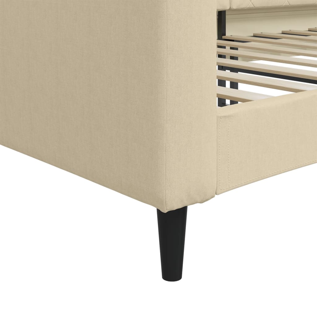 Letto da Giorno Crema 100x200 cm in Tessuto