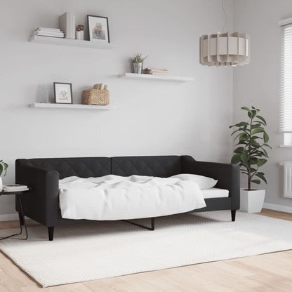Letto da Giorno Nero 90x190 cm in Tessuto | homemem39