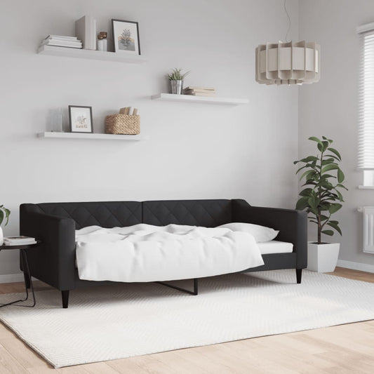 Letto da Giorno Nero 90x190 cm in Tessuto | homemem39