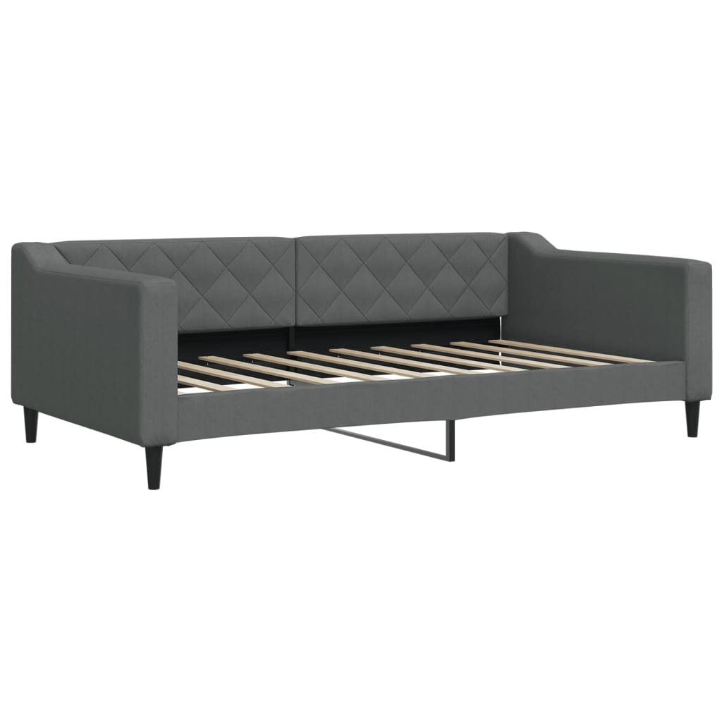 Letto da Giorno Grigio Scuro 100x190 cm in Tessuto | homemem39