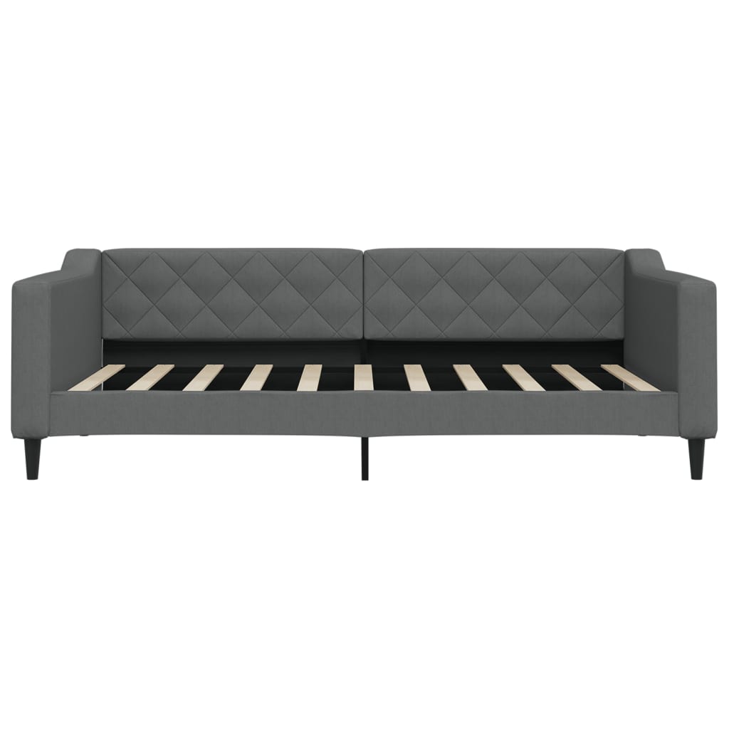 Letto da Giorno Grigio Scuro 100x190 cm in Tessuto