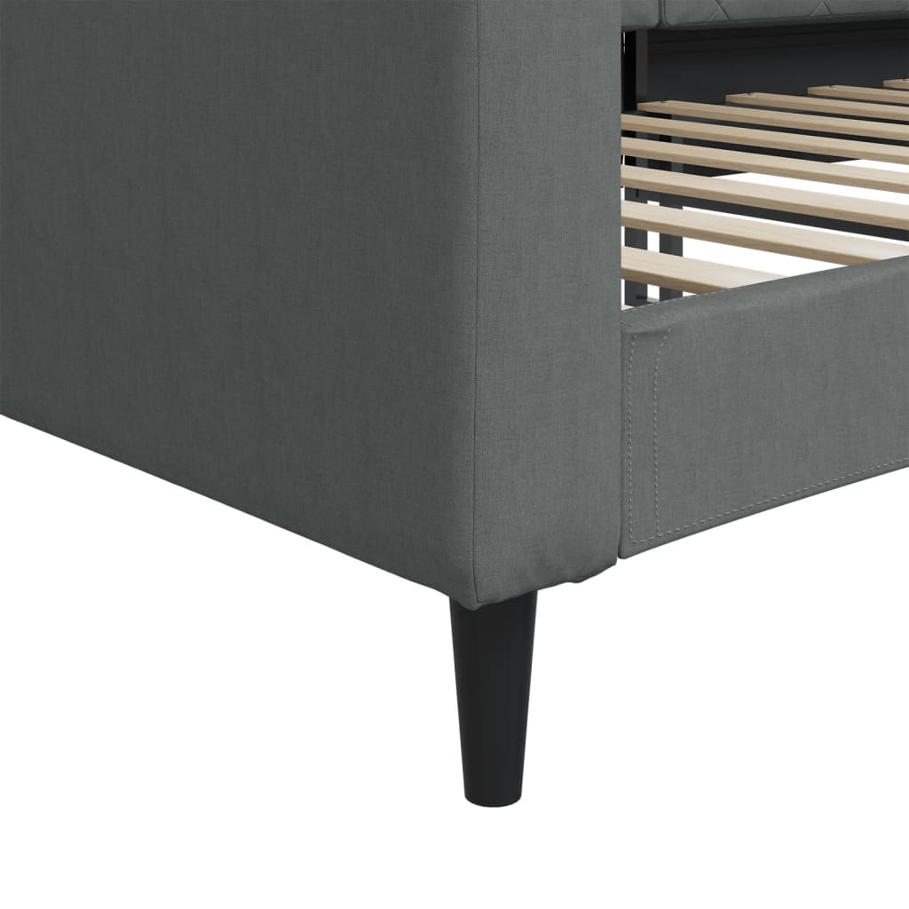 Letto da Giorno Grigio Scuro 100x190 cm in Tessuto