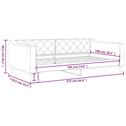 Letto da Giorno Grigio Scuro 100x190 cm in Tessuto