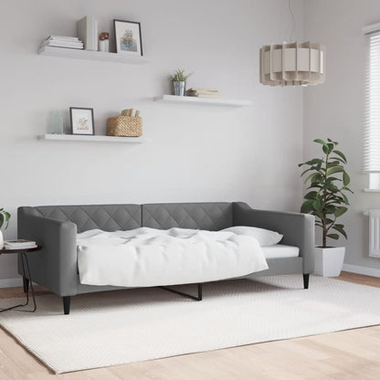 Letto da Giorno Grigio Scuro 100x190 cm in Tessuto | homemem39