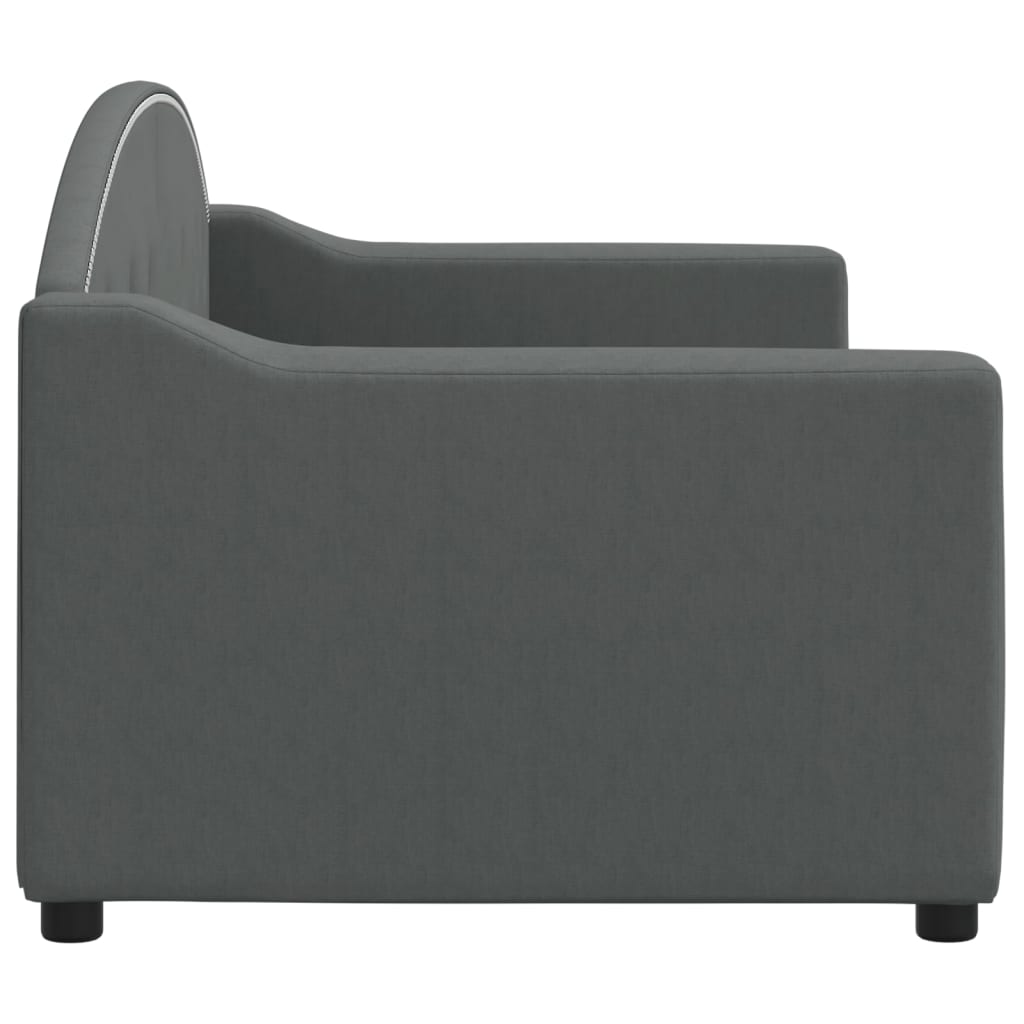 Letto da Giorno Grigio Scuro 80x200 cm in Tessuto