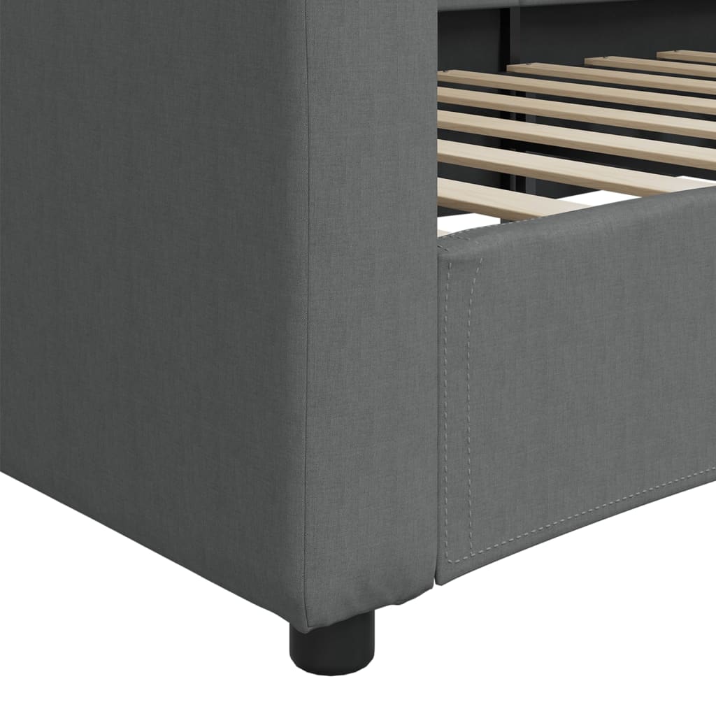 Letto da Giorno Grigio Scuro 80x200 cm in Tessuto - homemem39