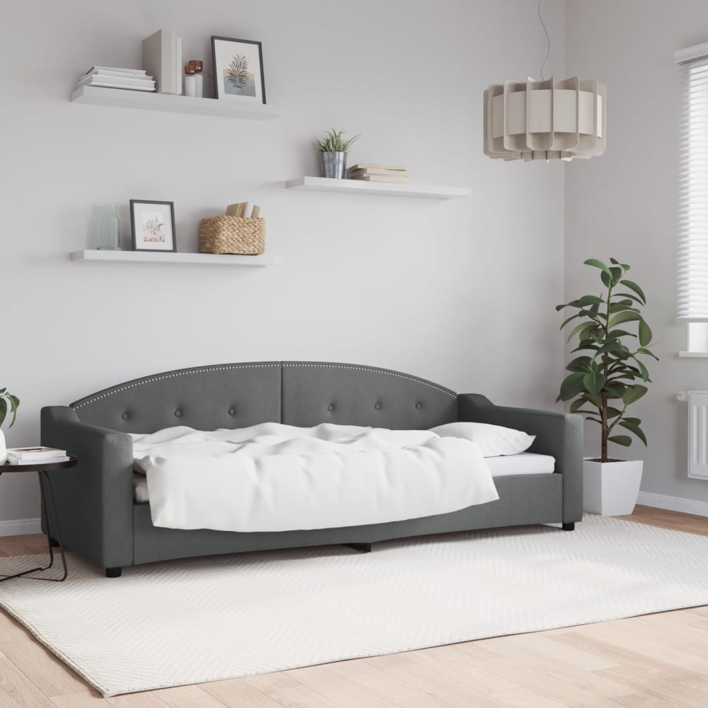 Letto da Giorno Grigio Scuro 80x200 cm in Tessuto - homemem39