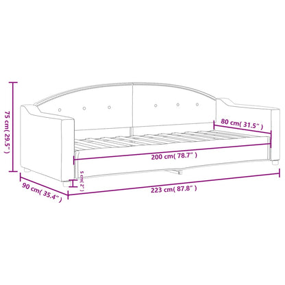 Letto da Giorno Tortora 80x200 cm in Tessuto