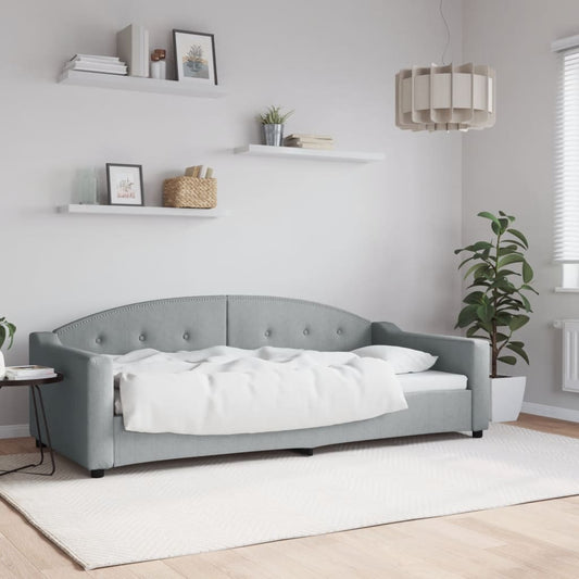 Letto da Giorno Grigio Chiaro 90x200 cm in Tessuto - homemem39