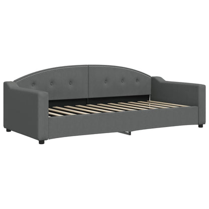 Letto da Giorno Grigio 90x200 cm in Tessuto