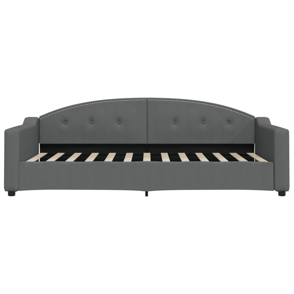Letto da Giorno Grigio 90x200 cm in Tessuto