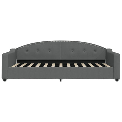 Letto da Giorno Grigio 90x200 cm in Tessuto