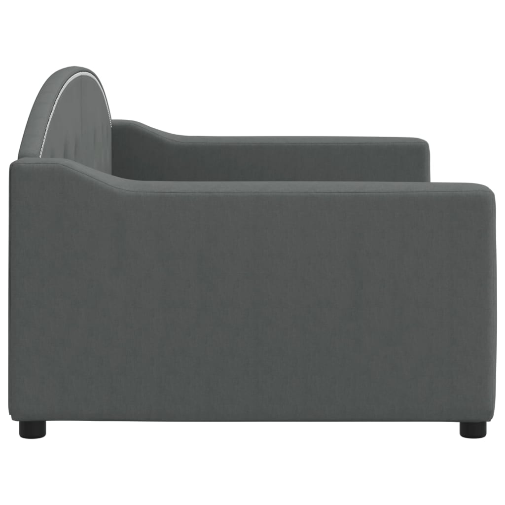 Letto da Giorno Grigio 90x200 cm in Tessuto