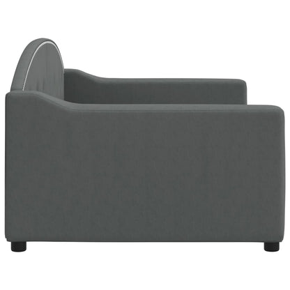 Letto da Giorno Grigio 90x200 cm in Tessuto