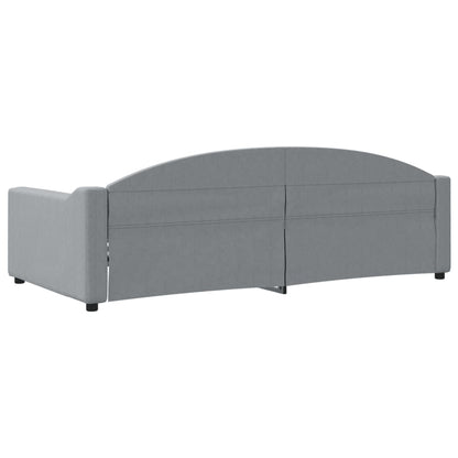 Letto da Giorno Grigio Chiaro 100x200 cm in Tessuto