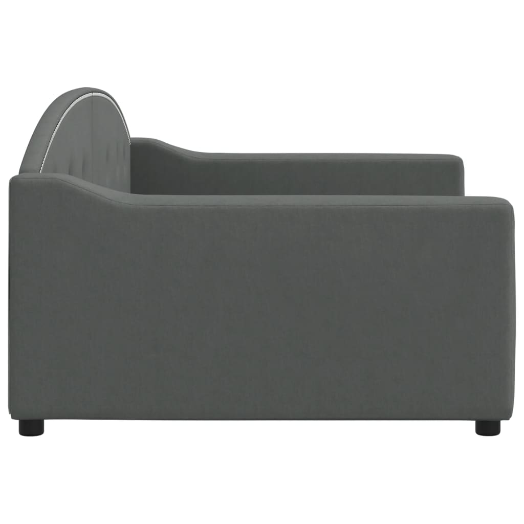 Letto da Giorno Grigio Scuro 100x200 cm in Tessuto