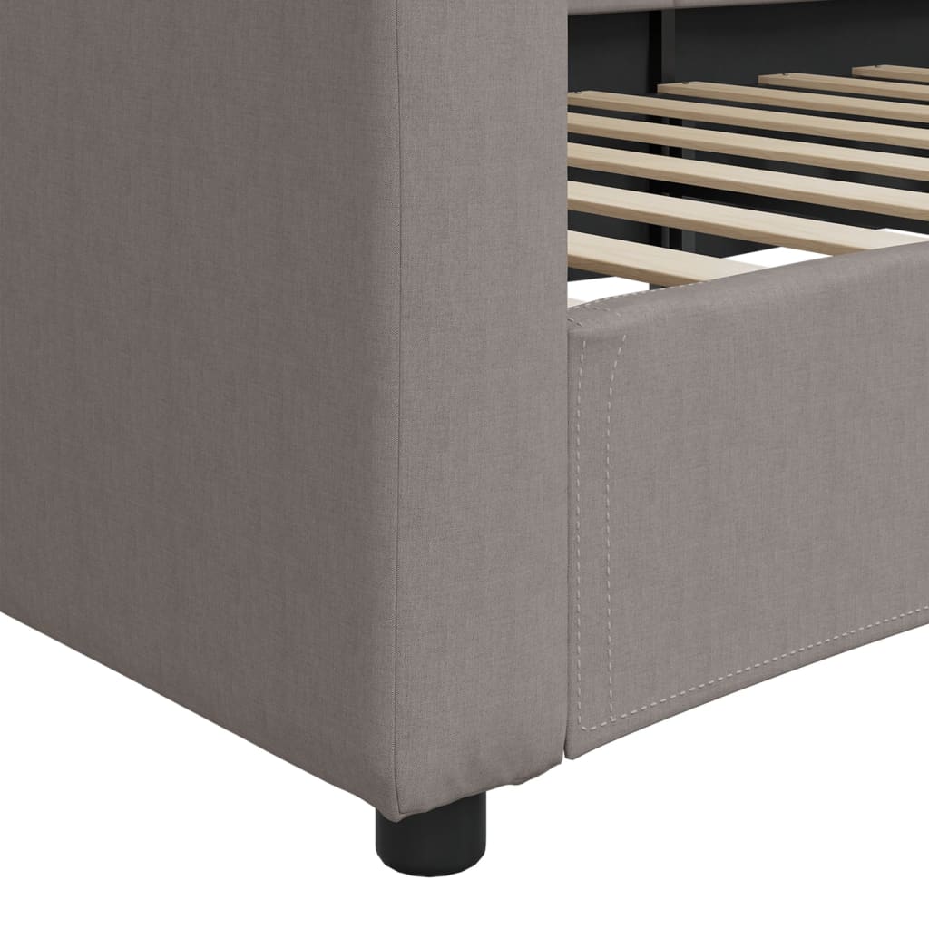 Letto da Giorno Tortora 100x200 cm in Tessuto
