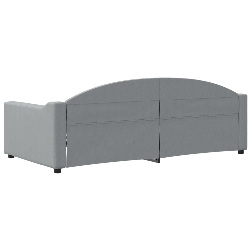 Letto da Giorno Grigio Chiaro 90x190 cm in Tessuto