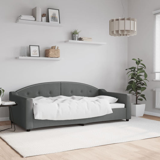 Letto da Giorno Grigio Scuro 90x190 cm in Tessuto - homemem39