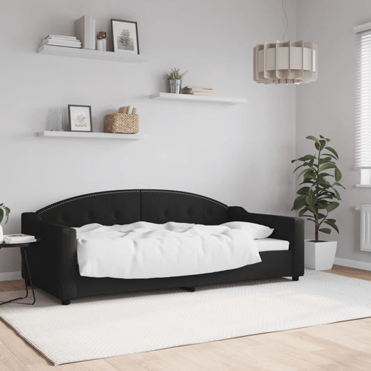 Letto da Giorno Nero 90x190 cm in Tessuto - homemem39