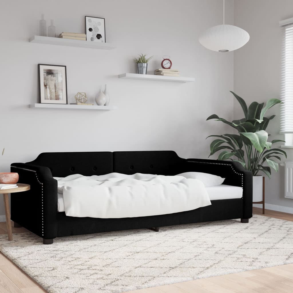 Letto da Giorno Nero 80x200 cm in Tessuto | homemem39