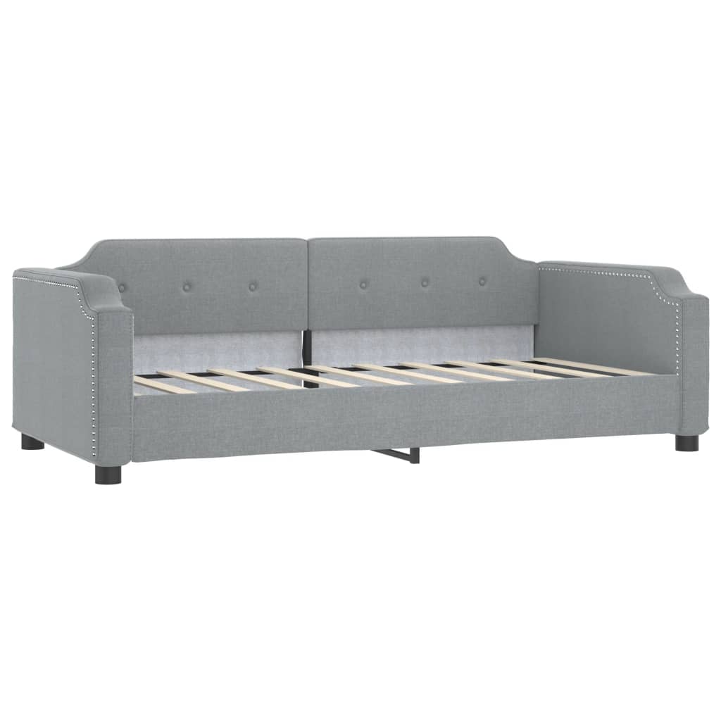 Letto da Giorno Grigio Chiaro 90x200 cm in Tessuto