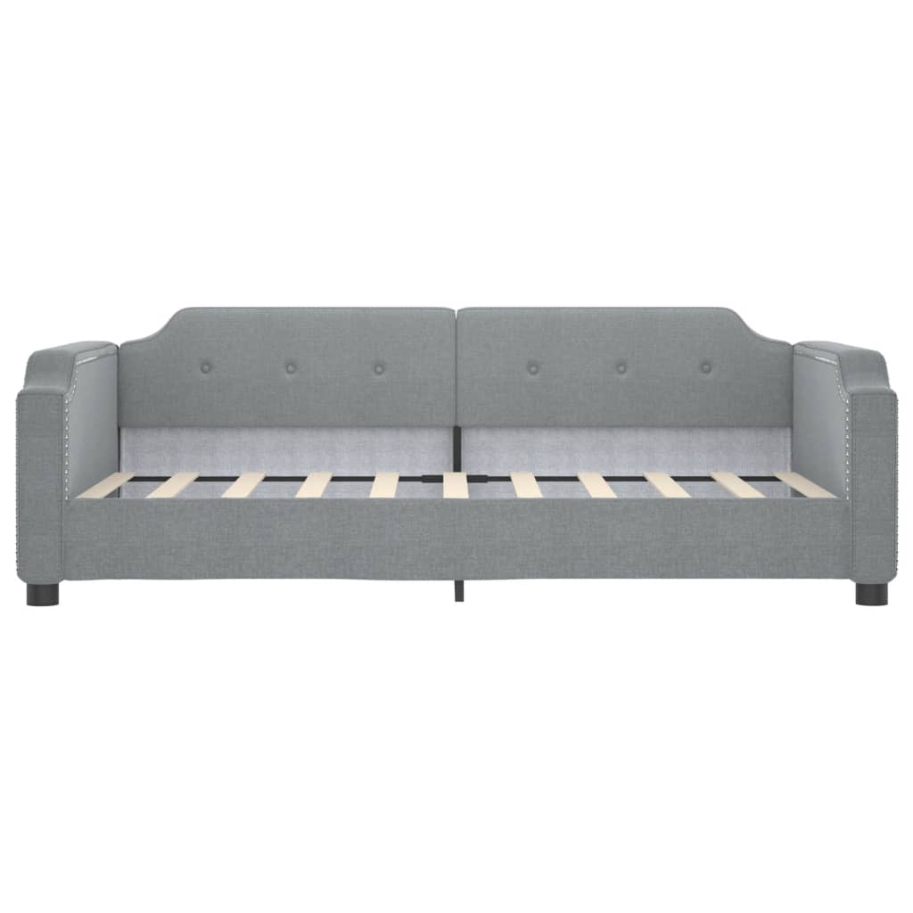 Letto da Giorno Grigio Chiaro 90x200 cm in Tessuto