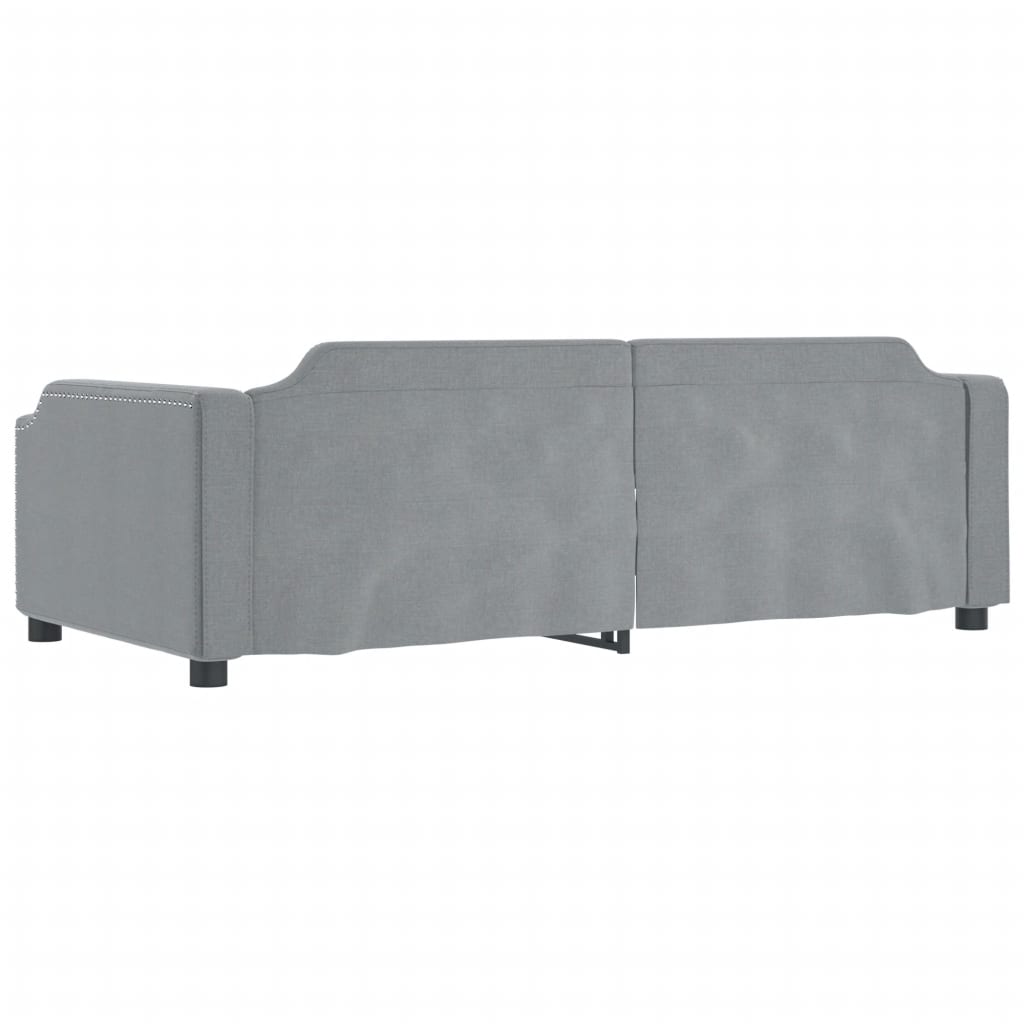 Letto da Giorno Grigio Chiaro 90x200 cm in Tessuto