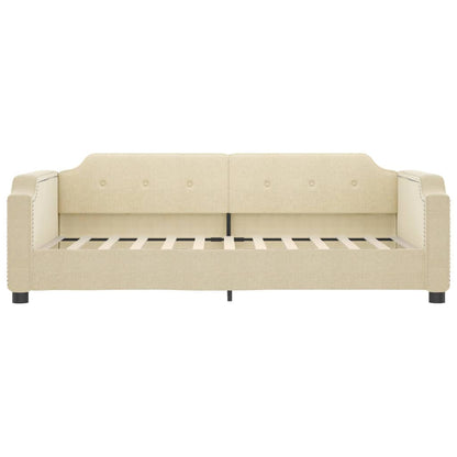 Letto da Giorno Crema 90x200 cm in Tessuto - homemem39