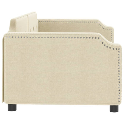 Letto da Giorno Crema 90x200 cm in Tessuto