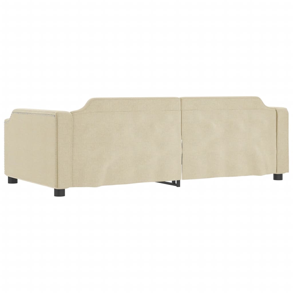 Letto da Giorno Crema 90x200 cm in Tessuto - homemem39