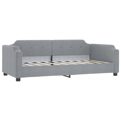 Letto da Giorno Grigio Chiaro 100x200 cm in Tessuto