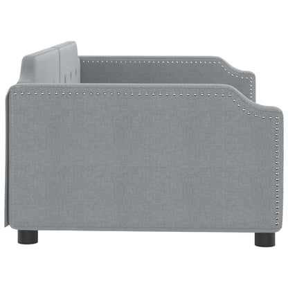 Letto da Giorno Grigio Chiaro 100x200 cm in Tessuto